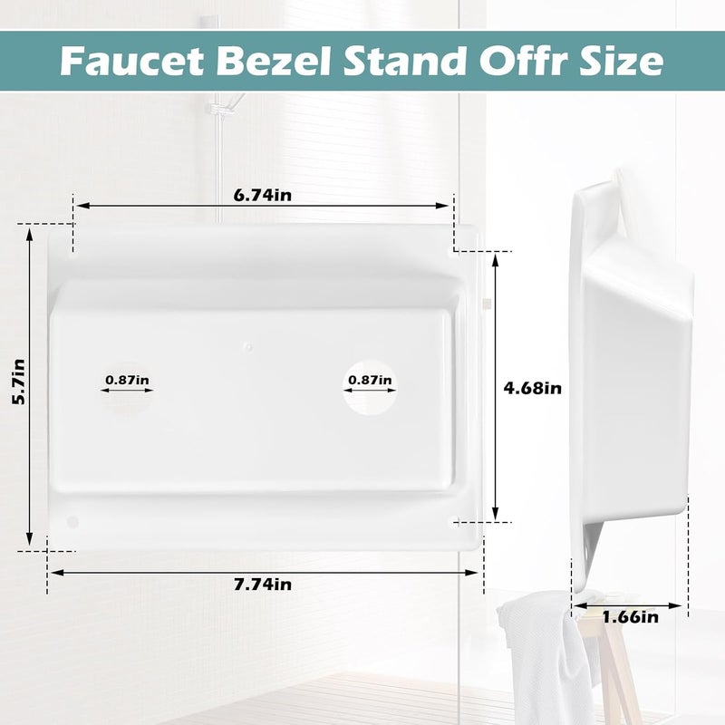 WPL White RV Faucet Bezel,Stand Off Faucet Cover Mounting Kit for RV Shower Bezel Panel Replacement (1 Pack) - Image 2